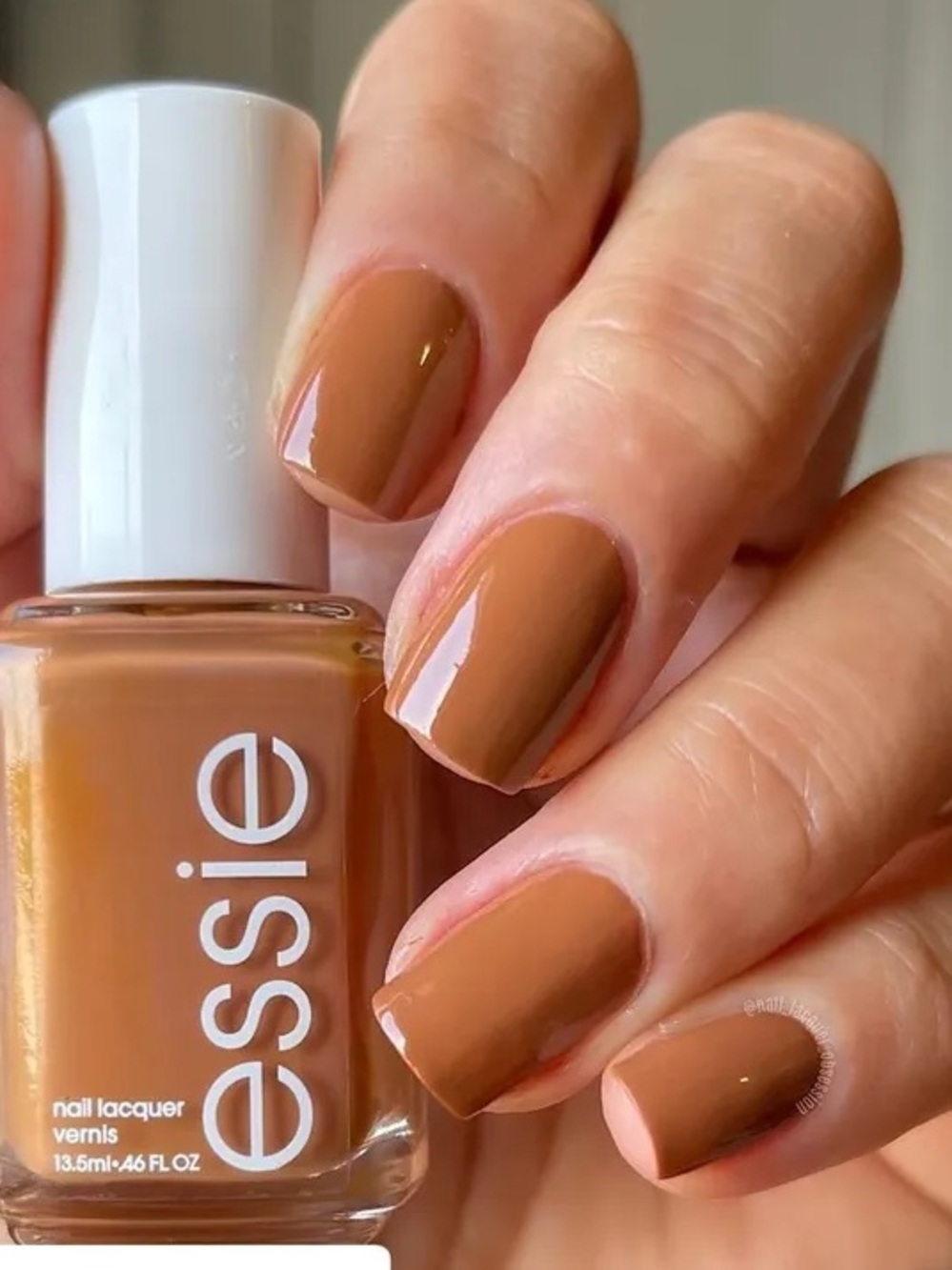 Essie 1765 - Midnight Delight - Brown Nail Polish - Creamy Cognac Shade